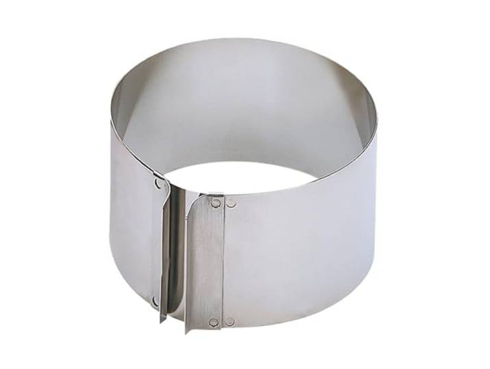 Original Kaiser Inspiration Tortenring 16,5 - 32 x 9 cm, mit Griffen, individuelle Größeneinstellung, extra hoher Rand, spülmaschinengeeignet, Silber
