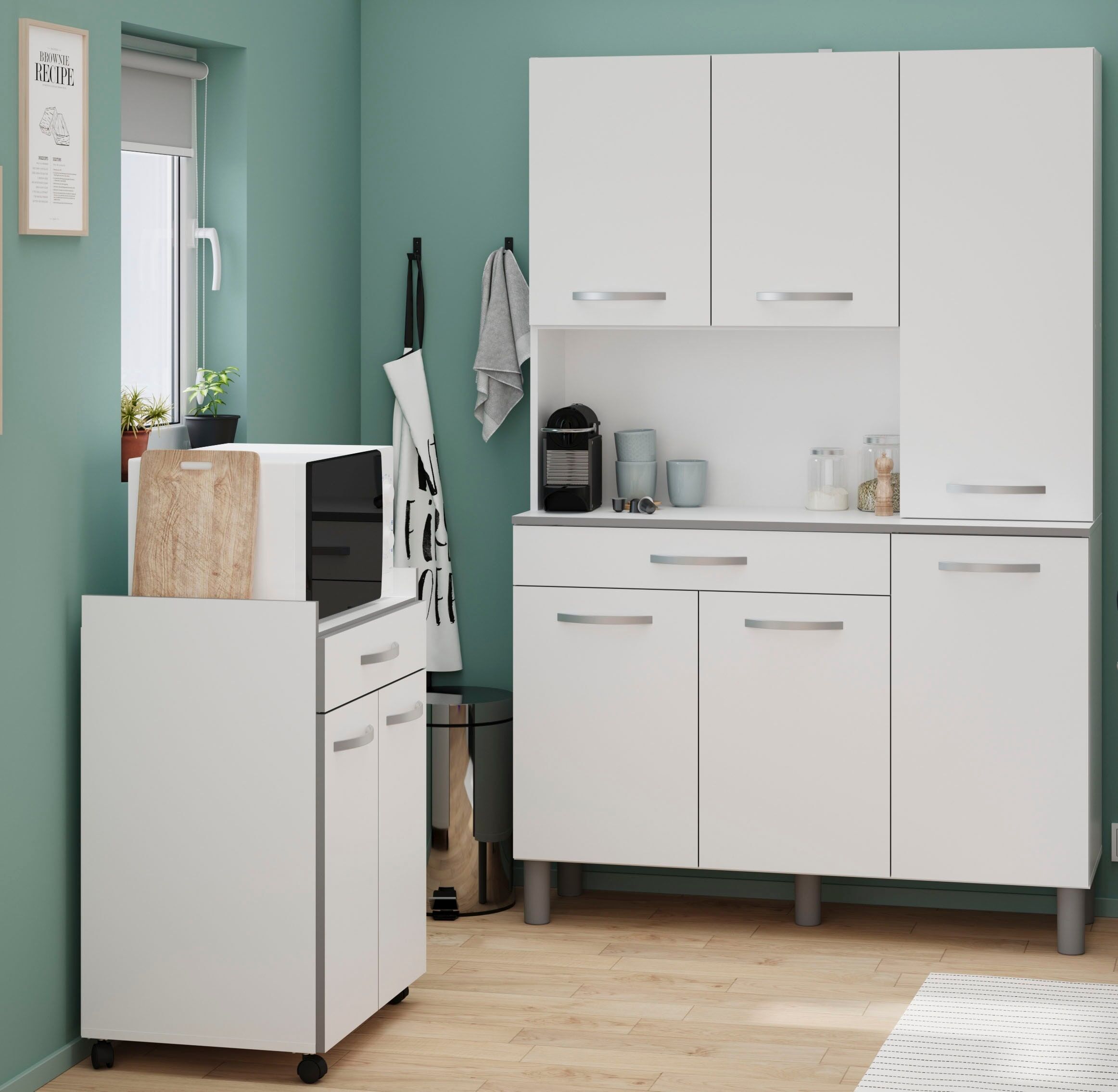 Schrank-Set PARISOT "Season 1, Mehrzweckschrank, Buffetschrank, Aufbewahrung", weiß, Set bestehend aus Buffet und Beistellschrank, Kastenmöbel-Sets