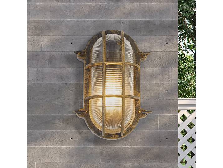 Applique murale Bulkhead 16 x 25 x 11cm Doré/Noir/Laiton