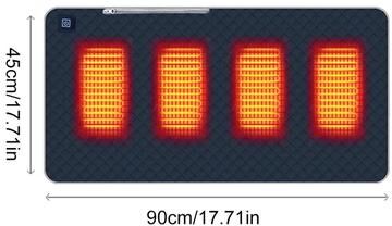 StayWell USB Heated Cushion 3 Level Adjustable Pad For Camping & Home navy Blue L 2pcs
