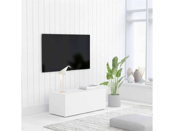 HEFZGDB TV-Schrank Weiß 80x34x30 cm Holzwerkstoff mit 3 Schubladen für Aufbewahrung, Klassisches Design, Robuster Holzwerkstoff, Einfache Montage und Reinigung, Wohnzimmer Möbel,