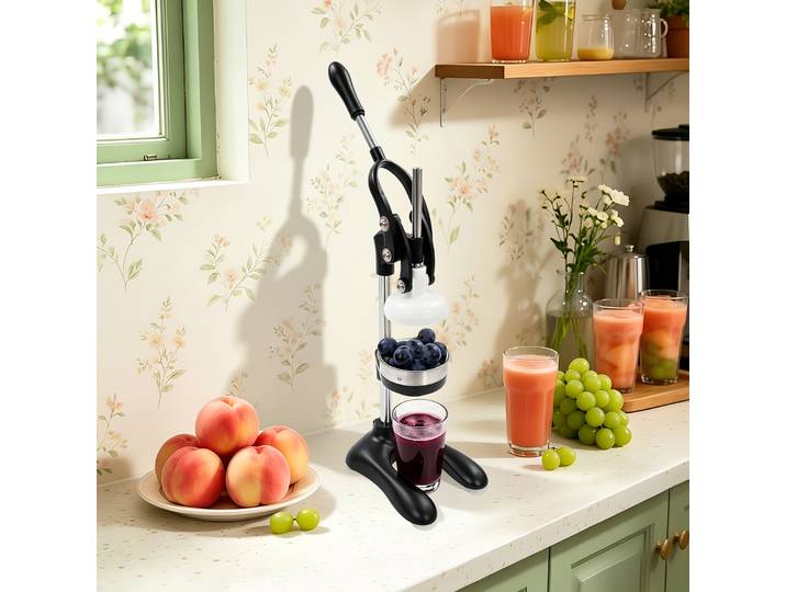 Presse-agrumes manuel en acier inoxydable avec filtre à double mode, en acier inoxydable 304, facile à nettoyer, pour oranges et citrons