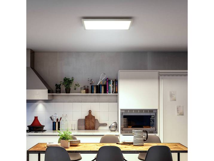 Philips Hue Smart Home Deckenlampe Aurelle, dimmbar, weiß / opal, für Wohn- / Esszimmer, Aluminium, Modern, Smart Home Deckenlampe