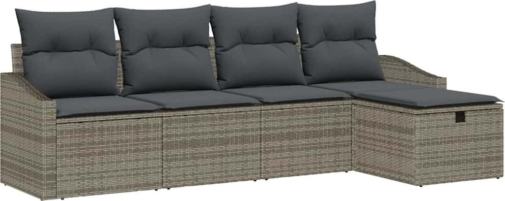 vidaXL Set van 6 tuinmeubels van polyrotan