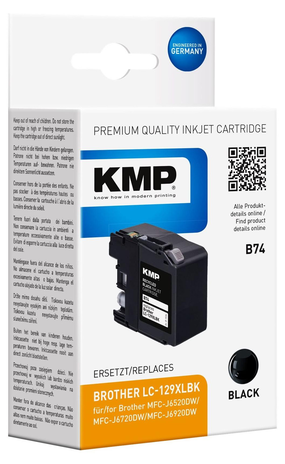 KMP Printtechnik AG 1534,4001 Patroon compatibel met Brother LC129XLBK Black