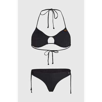Triangel-Bikini O'NEILL "MADRID JENSEN BIKINI SET", Damen, Gr. 34, N-Gr, schwarz, Obermaterial: 85% Polyamid, 15% Elasthan, Bikini-Sets Triangel-Bikini, mit frech geschnittener Hose, schnelltrocknend
