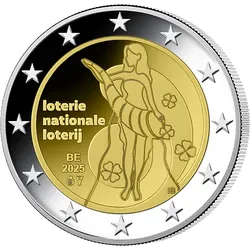 Belgien 2025: 2 Euro-Gedenkmünze Nationale Lotterie