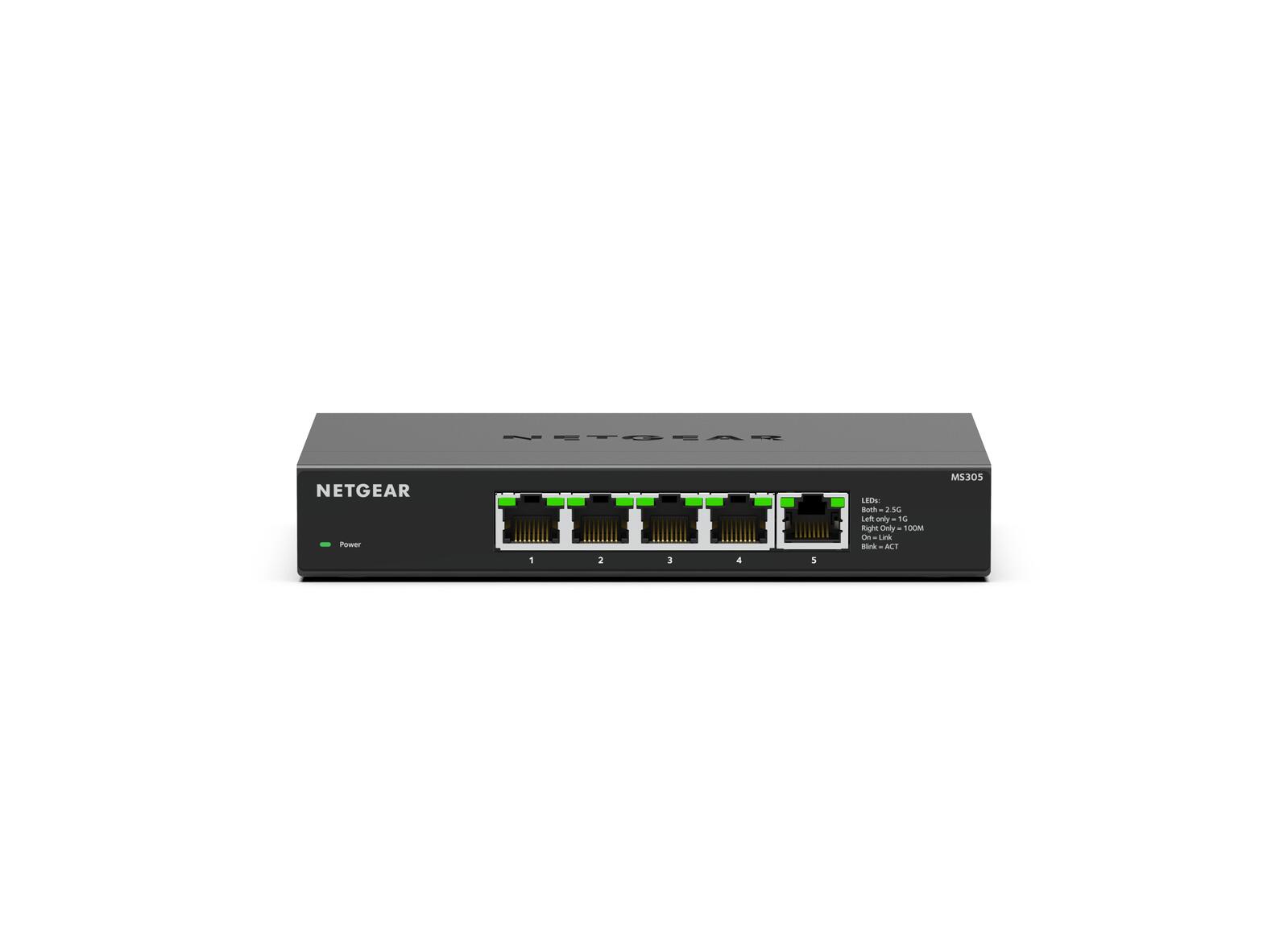 Netgear 5-Port 2,5G Multi-Gigabit Ethernet Unmanaged Essentials Switch MS305-100EUS