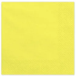960x Papierservietten, gelb, 33x33 cm