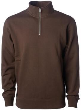 Independent Trading Co. SS4600QZ Midweight Quarter-Zip Pullover T-Shirt in Brown size 3XL   Cotton/Polyester Blend