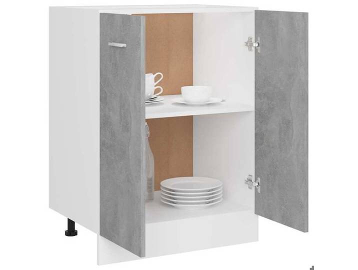 Décoratif - Meuble bas  Lyon  Vintage Meuble bas de cuisine Gris béton 60x46x81 5cm - bois d'ingénierie con9781374