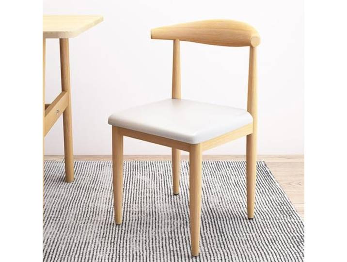 FCZVWPR Küchen-Esszimmerstuhl, Stuhl Mit Metallgestell Mit Holzmaserung Bequemer Veranstaltungsstuhl, Verbreitert Die Basis, For Esszimmer, Café, Restaurant(White)