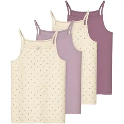 NAME IT 4er-Pack Unterhemden, lila | natur | mehrfarbig, 116