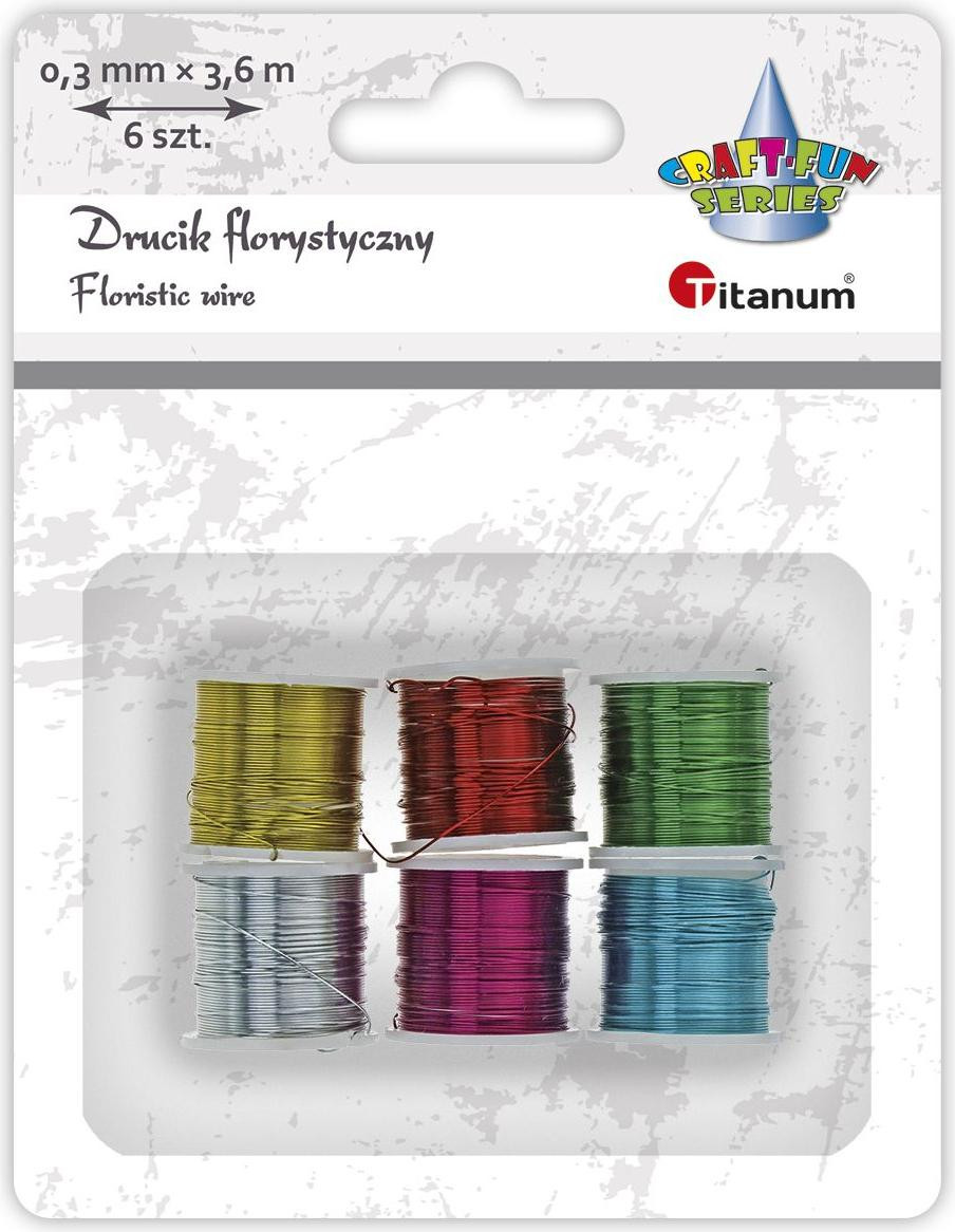 Set van 6 kleurrijke titanium bloemistendraadjes