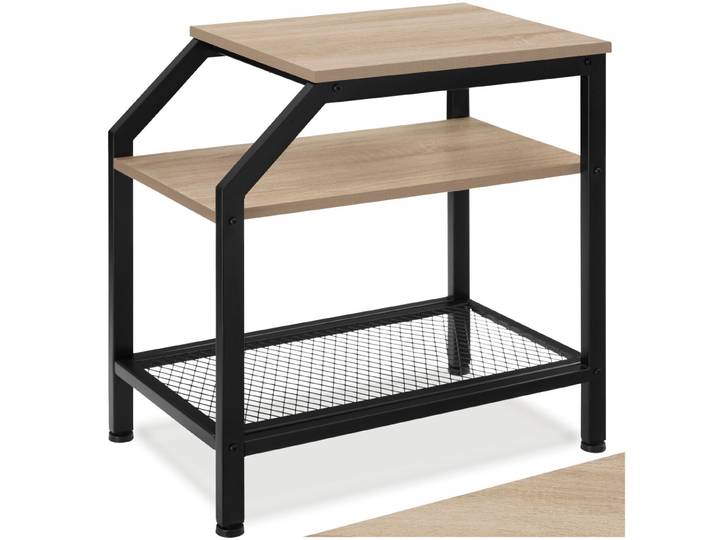 Beistelltisch Plymouth 36,5x58,5x59,5cm - Industrial Holz hell, Eiche Sonoma