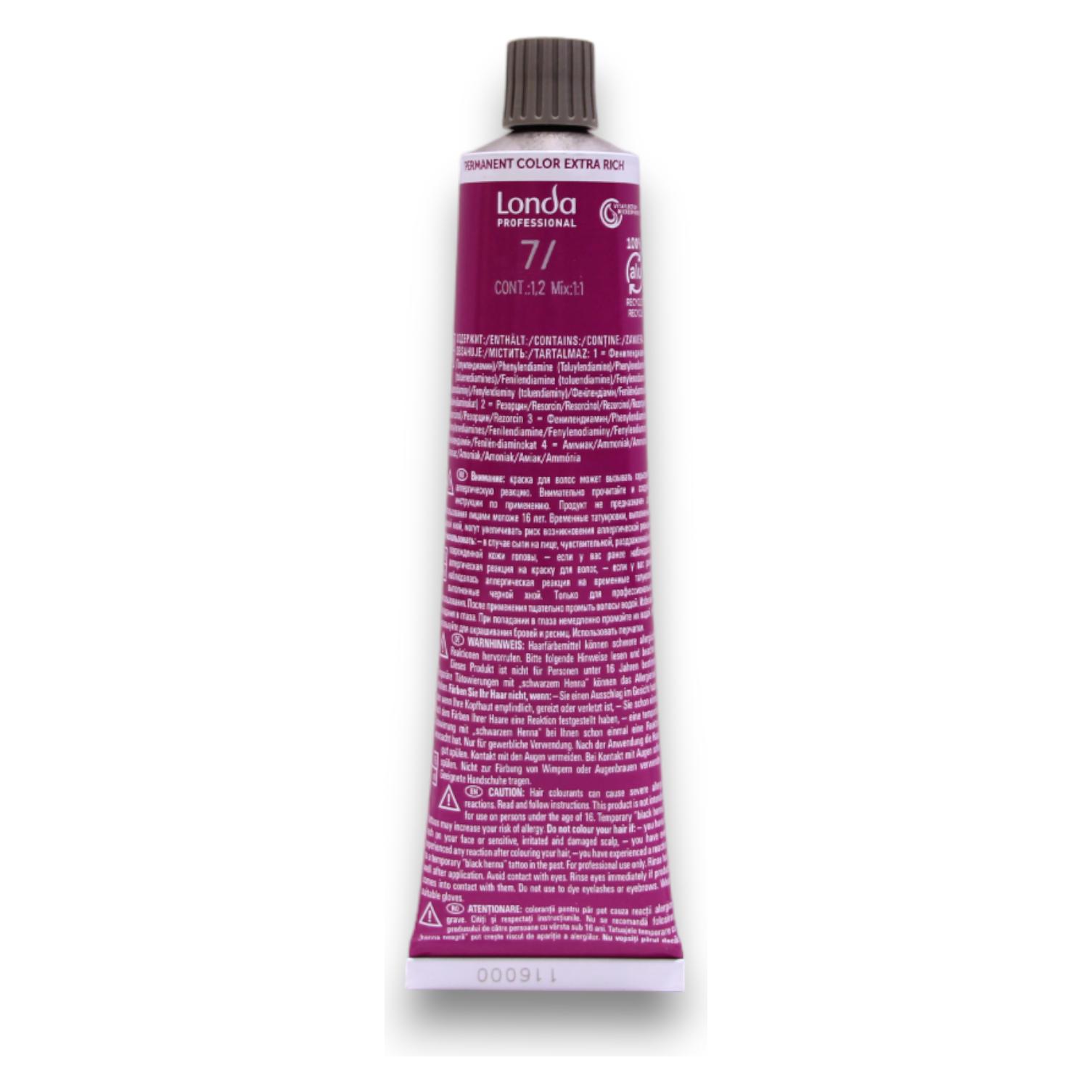 Londa Cremehaarfarbe Color 7/ mittelblond natur-warm 60 ml (7/ mittelblond natur-warm) (70237)