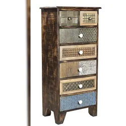 DELUKE Kommode IVAR Holz Mehrfarbig 110x50x35cm Schrank Schlafzimmer Sideboard