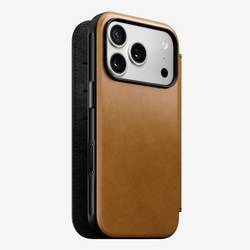 Nomad Modern Leather Folio Flip Case Apple iPhone 17 Pro Beige NM014179858