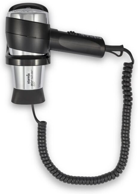 Starmix Sèche-cheveux manuel avec support mural noir/chrome (013039)
