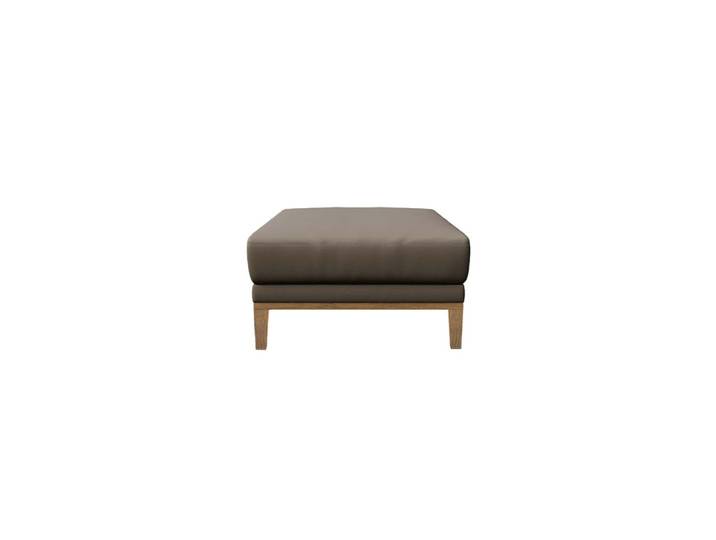 Pouf en cuir naturel brun cèdre