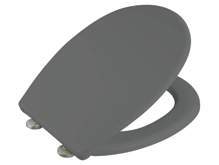 WENKO SIÈGE WC VORNO Abaissement automatique Couvercle WC Lunettes gris Duroplast