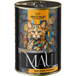Mau Pastete und Filet – Pute mit Erdnussbutter – Katzenfutter 400g