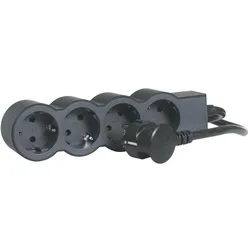 Legrand 694553 Flache Steckdosenleiste 4x Steckdose, 1,5 Meter Kabel Farbe: Schwarz