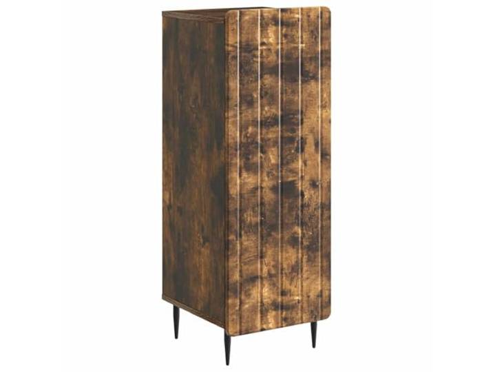 TEKGHUT Sideboard Räuchereiche 34,5 x 33 x 92 cm Holzwerkstoff Stabile Stahlbeine,90°-Pendeltür,verstellbare Regale,feuchtes Tuch,Ess-oder Wohnraum