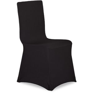 Relaxdays Stuhlhusse elastisch, schwarz, für Esszimmerstühle, bodenlang, aus Stoff, 4er Set