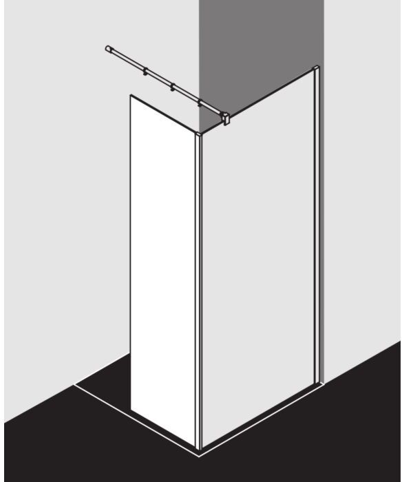 Kermi Xb Festfeld XBFFW04020VKK 41,7x200cm, silber hochglanz ESG Spiegelglas Clean, Glasanlage