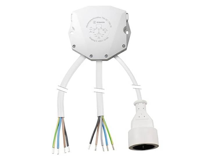 EHMANN Profi Küchenanschlussbox/Splitterbox PRO, Aufputz, mit Anschlussleitungen 5m Kochfeld, 5m Backofen und 2m Herdanschlussdose, VDE-zertifizierte Hebelklemmen, Made in Germany, 8066x0305