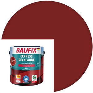 Baufix Holzfarbe Express Deckfarbe, 2,5l, innen & außen, wetterfest, skandinavisch rot