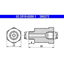 ATE 03.3510-0200.1 Adapter, Bremsleitung