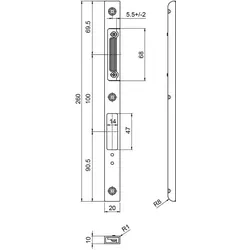 MSL, Türgriff + Türgarnitur, Einfrässchliessblech BV-14421 ProfiFlex (Türgarnitur)