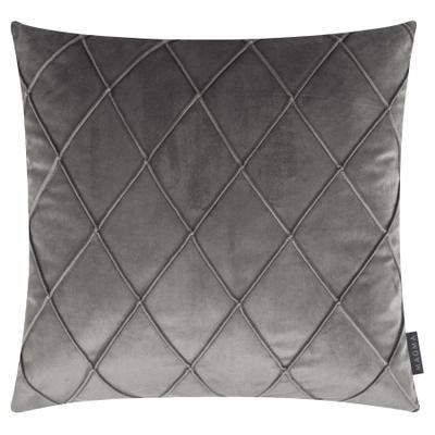 Dekokissen MAGMA HEIMTEX "NOBLESS", grau, gesteppt kariert unifarben, B:50cm L:50cm, Polyester, Dekokissen_Sitzkissen_Kissenhüllen, 50x50cm, Kissenhülle, Rauten-Steppung, modern, luxuriösen Look