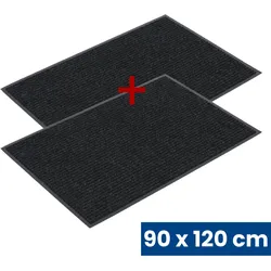 Widerstandsfähige Eingangsmatte mit PVC 1+1 GRATIS, 90 x 120 cm, schwarz