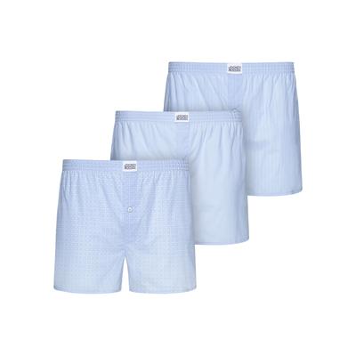 Webboxer JOCKEY "Boxer Woven", Herren, Gr. M, blau (shirting blau), Obermaterial: 100% Baumwolle, bequem, Unterhosen, in 3 Dessins