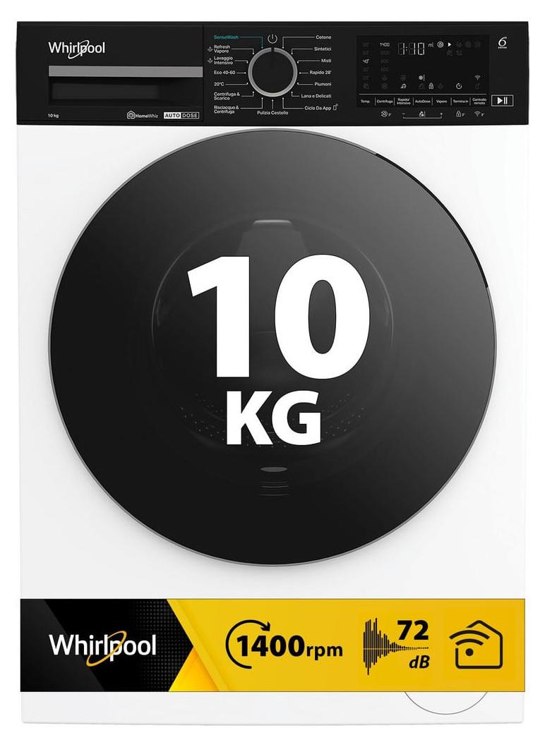 Whirlpool WPM 011W ADS IT, Frontlader, 10 kg, B, 72 dB, 1400 RPM, A