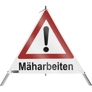 SafetyMarking Faltsignal Gefahrenstelle VZ101, Mäharbeiten, tagesleuchtend, Schenkellänge 70 cm