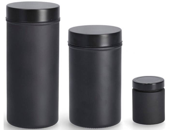 Vorratsdose ZELLER PRESENT, schwarz, B:10cm H:22,5cm L:10cm Ø:10cm, Glas, Lebensmittelaufbewahrungsbehälter, Vorratsdose, beschriftbar