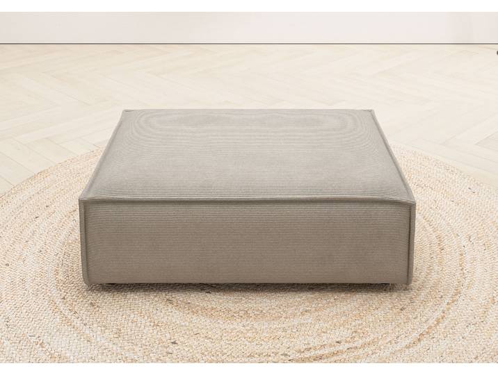 Hockerbank, 90x120 cm, Feincord, Beige, Erweiterbar, Modern, Places of Style