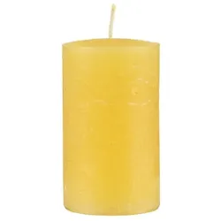 Kopschitz Kerzen Kopschitz durchgefärbte Rustica Kerze, Stumpenkerzen Gelb, 12 x 6 cm, 1 Stück, rußarm, tropffrei