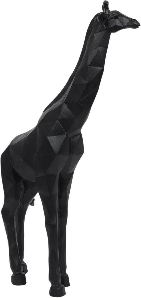 Home Deco factory Giraf beeldje in origami stijl, zwart, 40 cm, polyresin