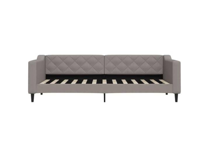 KTHLBRH Tagesbett 2 in 1 Taupe 80 x 200 cm Atmungsaktiver Stoff, Gestell aus Metall und Holz, modernes Design, Gäste