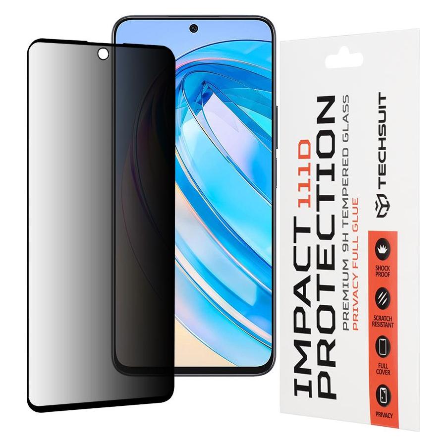 Techsuit - 111D Privacy Full Glue - Honor X8a / X8 4G - Black (Honor X8a) (56351039)