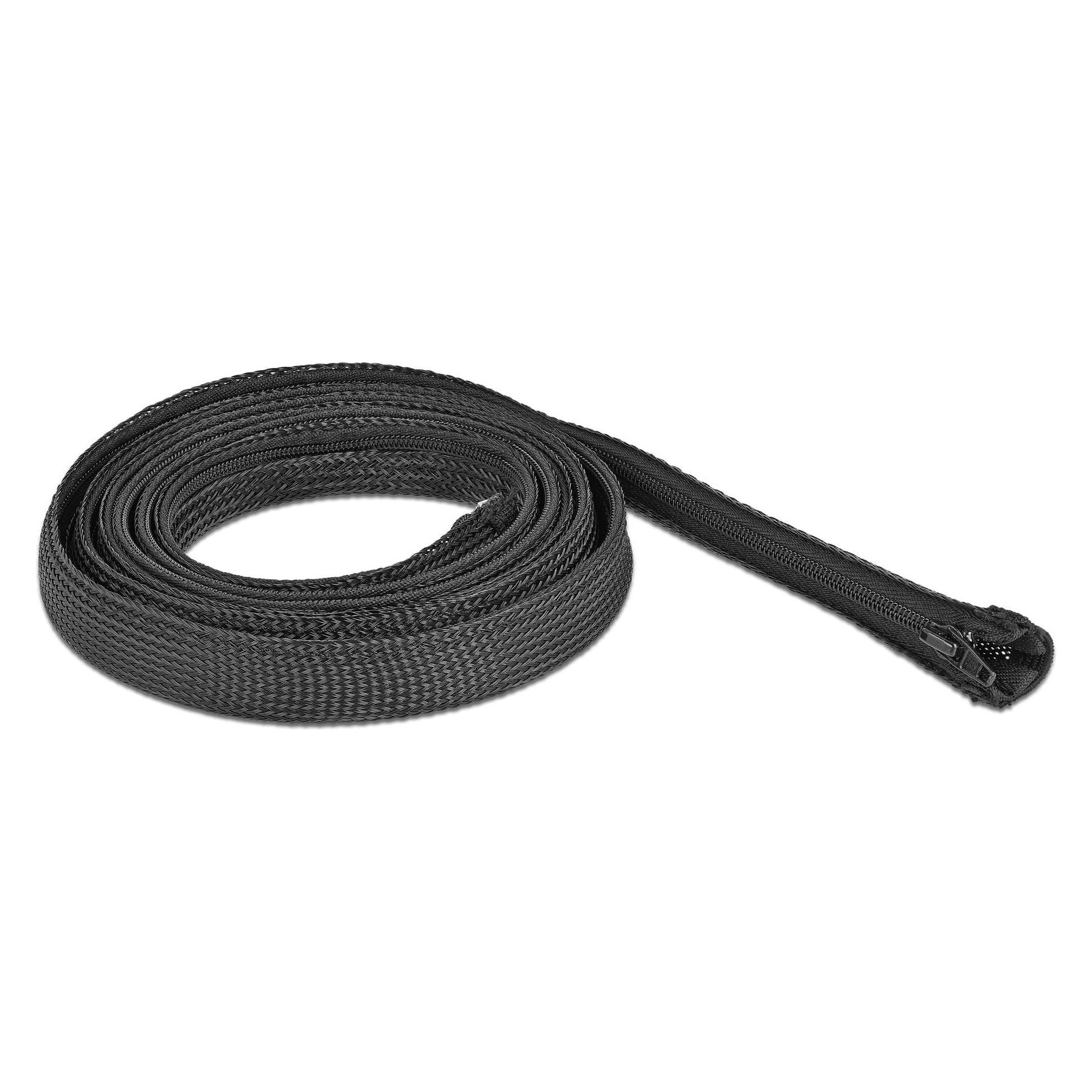 Delock Kabelschlauch 2 m x 20 mm, mit Reissverschluss Schwarz (Kabelschlauch, 200 cm) (19167)