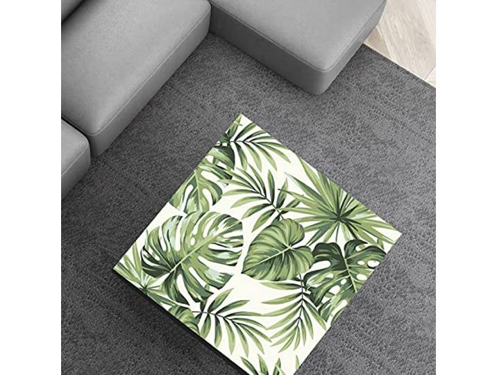 Sticker Adhésif de Décoration Pour Table Basse Ikea Modèle Lack - Feuillages - Dimensions 55 x 55 cm