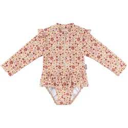 Sterntaler Badeanzug langarm mit UV-Schutz Blumen, natur | mehrfarbig, 98