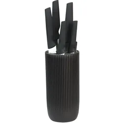 KESPER Messerblock Set, 6-tlg., schwarz, PP, 11x11x36,5cm, schwarz, Kunststoff