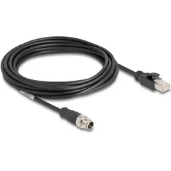 Delock M12 Kabel X-kodiert 8 Pin Stecker zu RJ45 Stecker PVC (CAT5e, 5 m), Netzwerkkabel